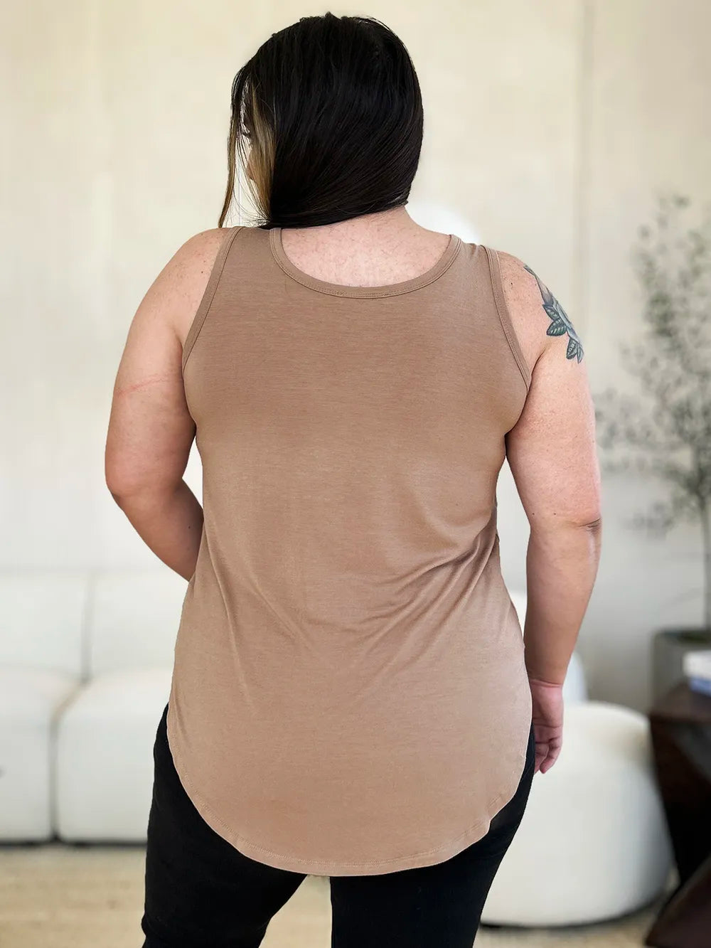 Basic Bae Full Size Round Neck Curved Hem Tank - LoveNest Treasures