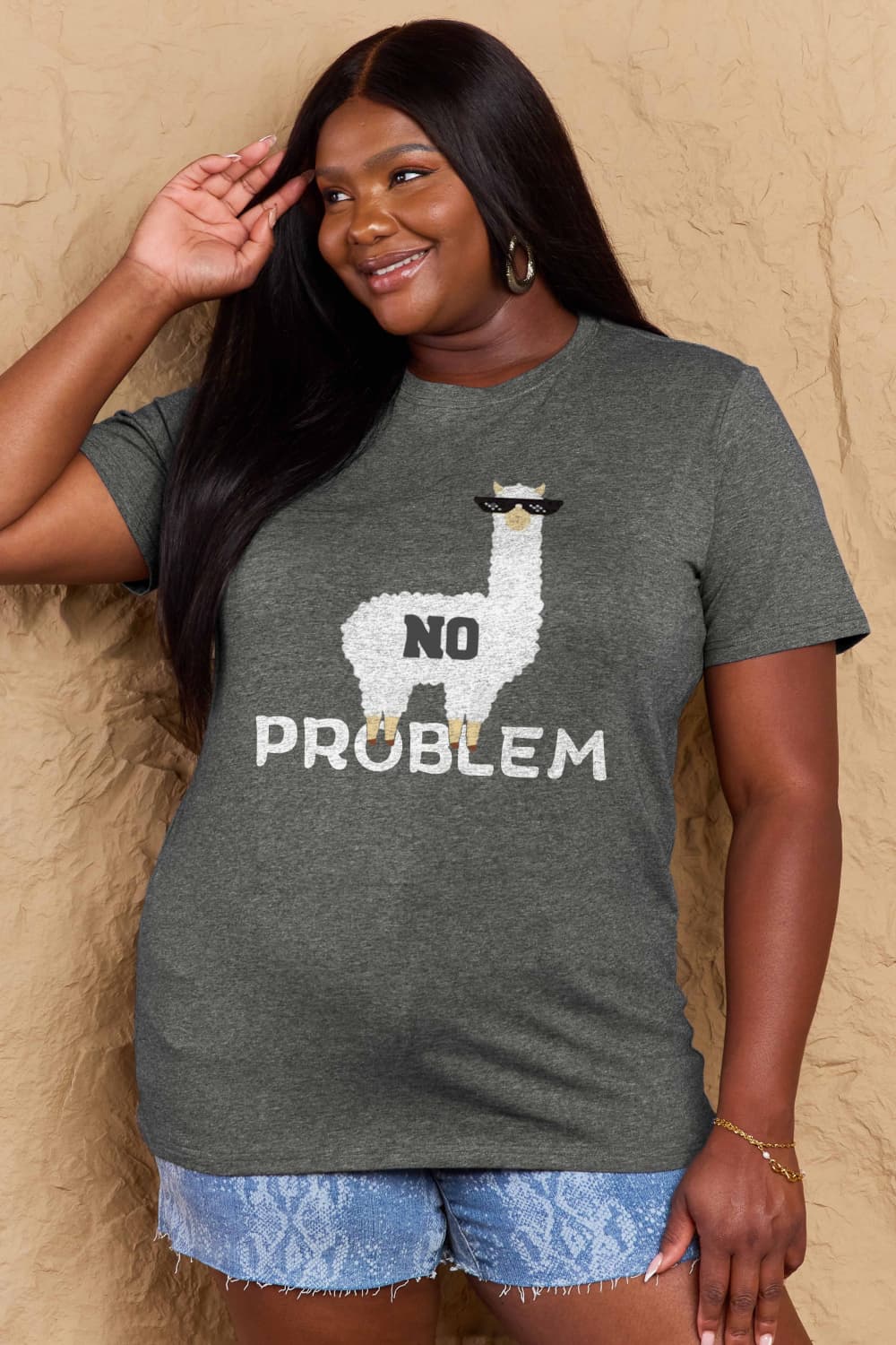 Simply Love Full Size NO PROBLEM Graphic Cotton Tee - LoveNest Treasures