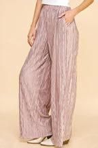 Davi & Dani Geo-pleated Elastic Waistband Pants - LoveNest Treasures