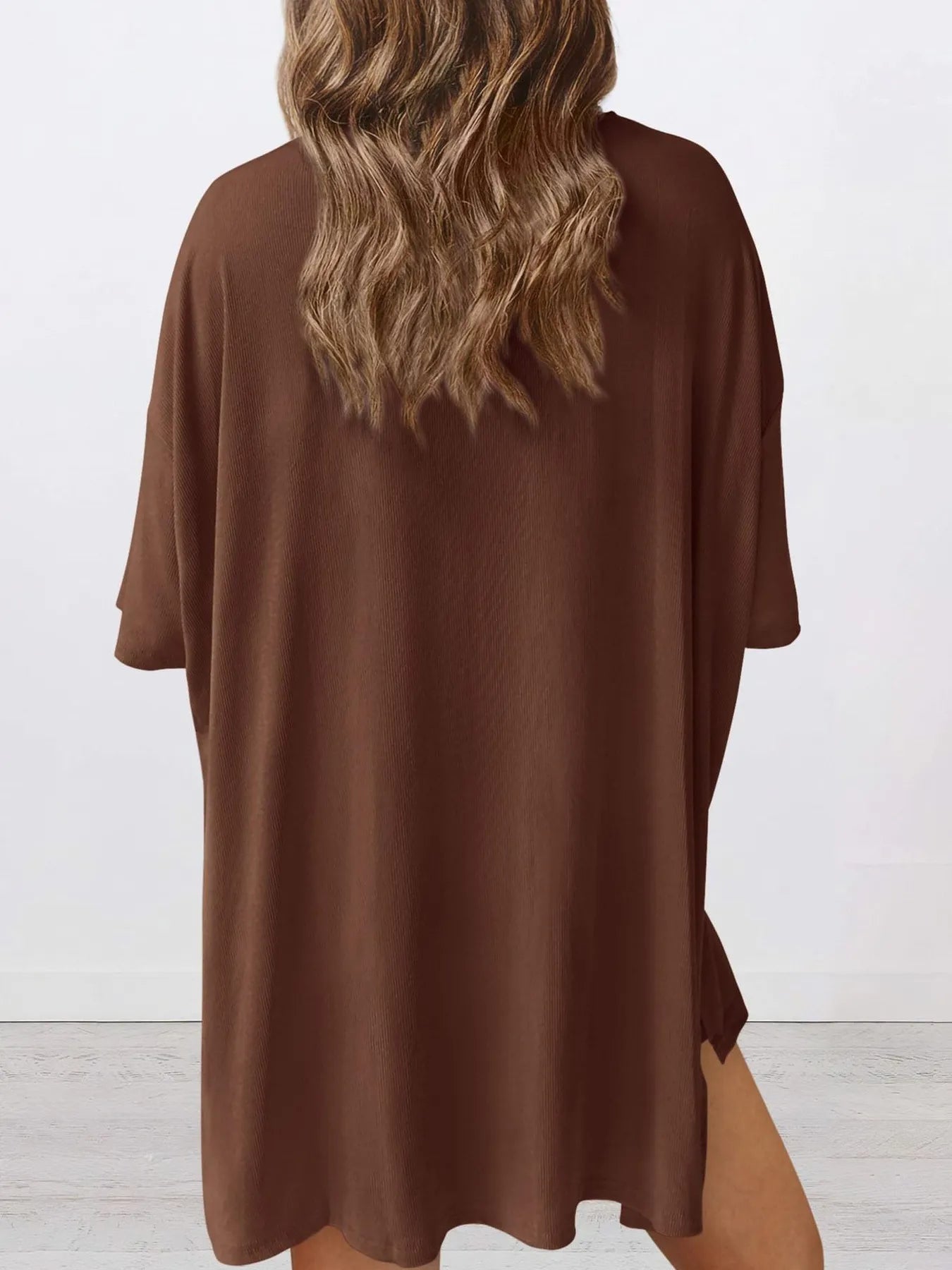 Full Size Oversized Round Neck Top and Shorts Set Plus Size - LoveNest Treasures