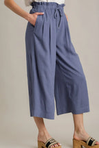 Umgee Full Size Linen Wide Fit Pants with Drawstring Plus Size - LoveNest Treasures