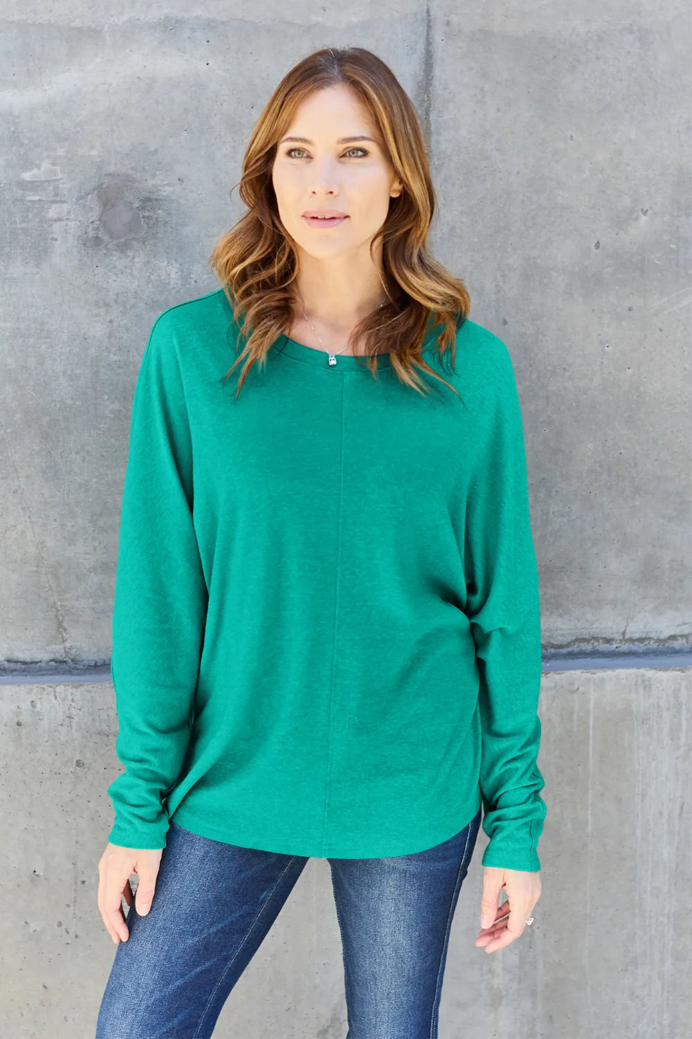 Double Take Full Size Round Neck Long Sleeve T-Shirt - LoveNest Treasures