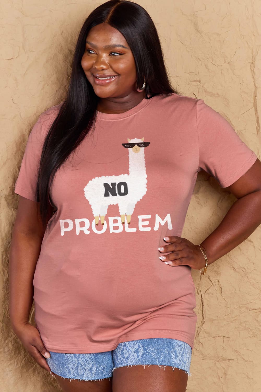 Simply Love Full Size NO PROBLEM Graphic Cotton Tee - LoveNest Treasures