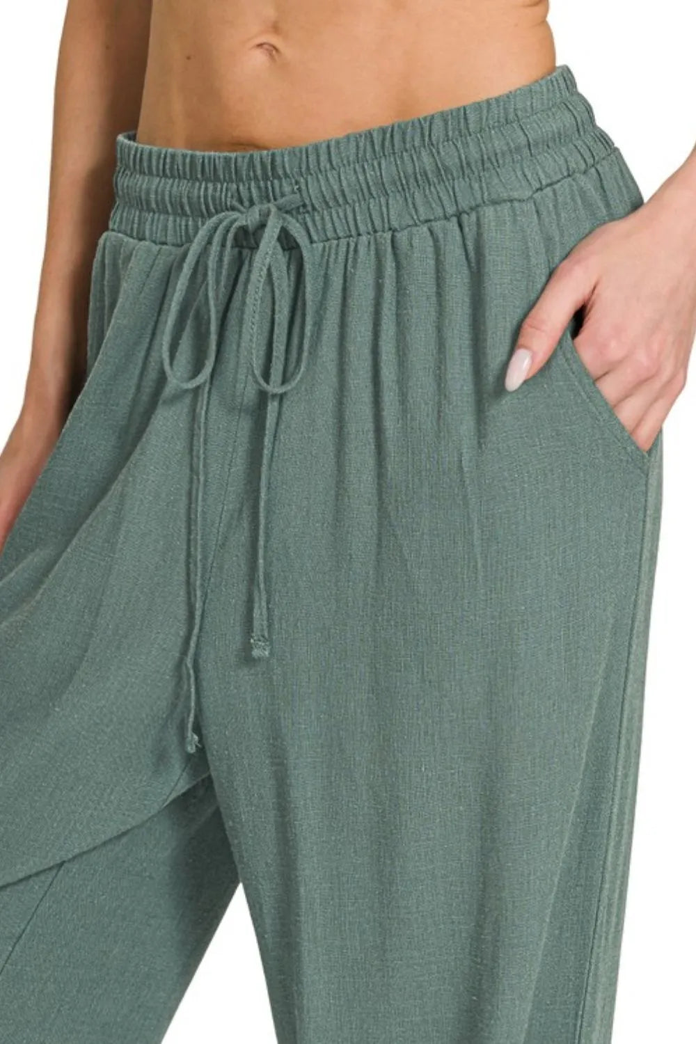 Zenana Linen Drawstring Pants - LoveNest Treasures
