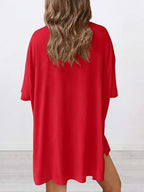Full Size Oversized Round Neck Top and Shorts Set Plus Size - LoveNest Treasures