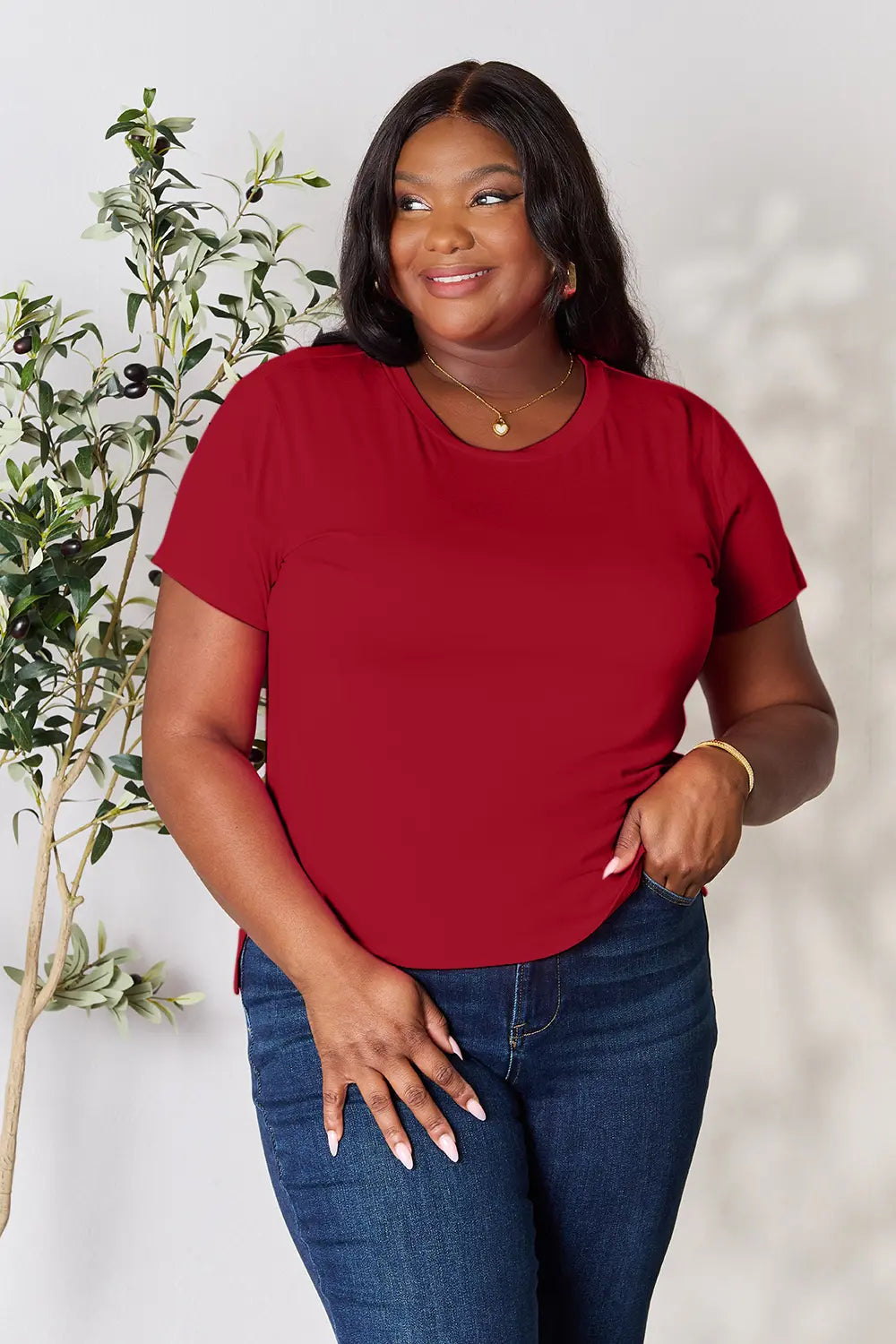 Basic Bae Full Size Round Neck Short Sleeve T-Shirt - LoveNest Treasures