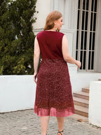 Plus Size V-Neck Sleeveless Midi Dress - LoveNest Treasures
