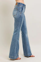 Judy Blue Full Size High-Waist Flare Denim Jeans with Front Seam Detail Plus Size - LoveNest Treasures