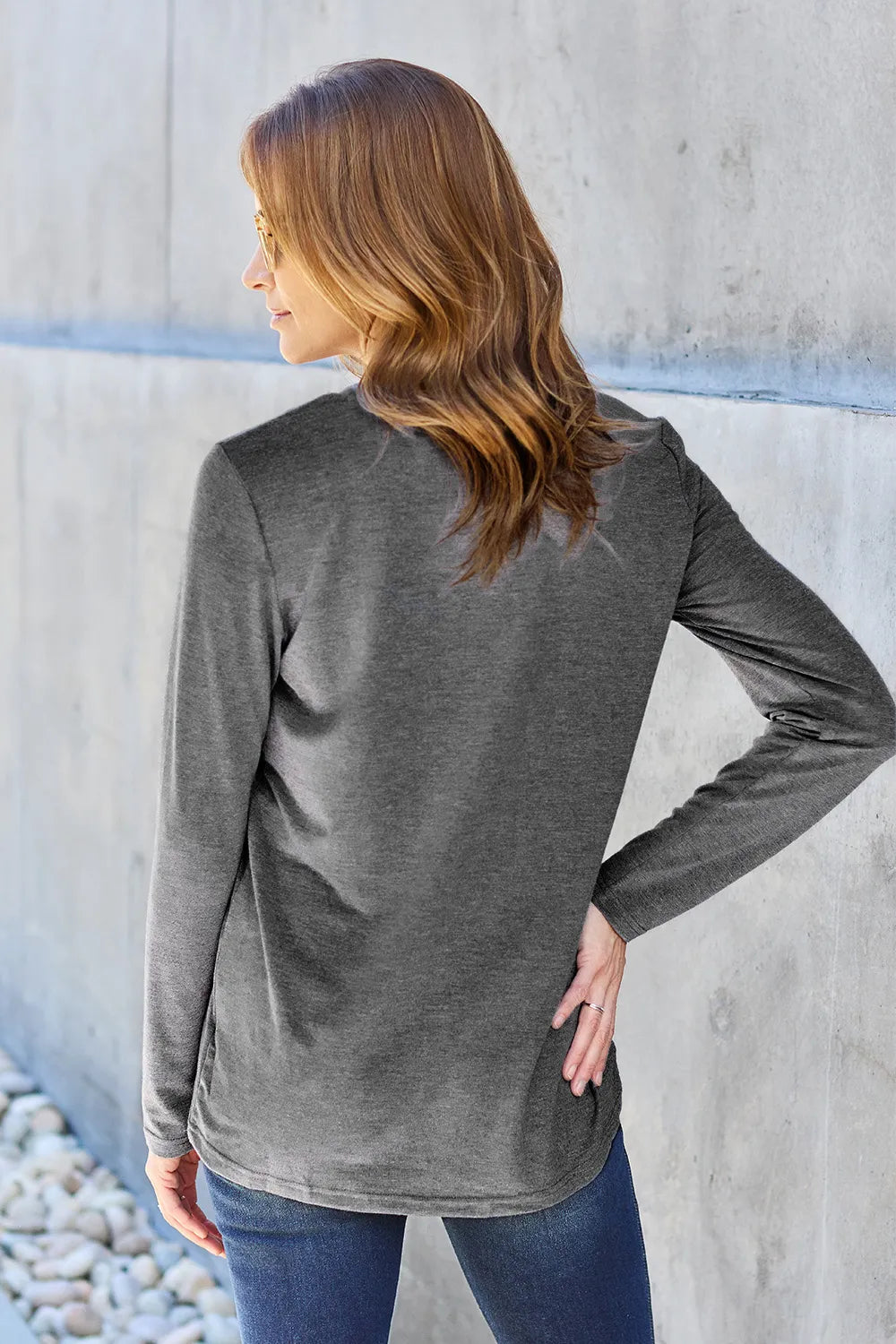 Basic Bae Full Size Round Neck Long Sleeve Top - LoveNest Treasures