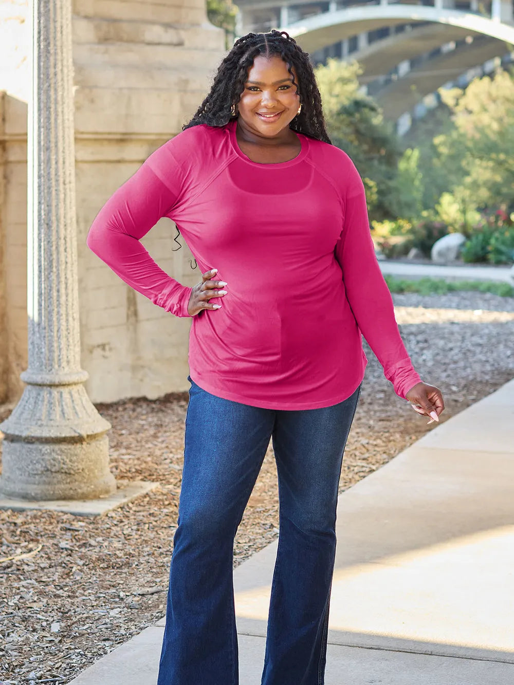Basic Bae Full Size Round Neck Long Sleeve T-Shirt - LoveNest Treasures