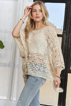 ADORA Boat Neck Crochet Lace Cover Up - LoveNest Treasures