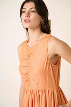 Mittoshop Ruched Detail Sleeveless Midi Dress - LoveNest Treasures