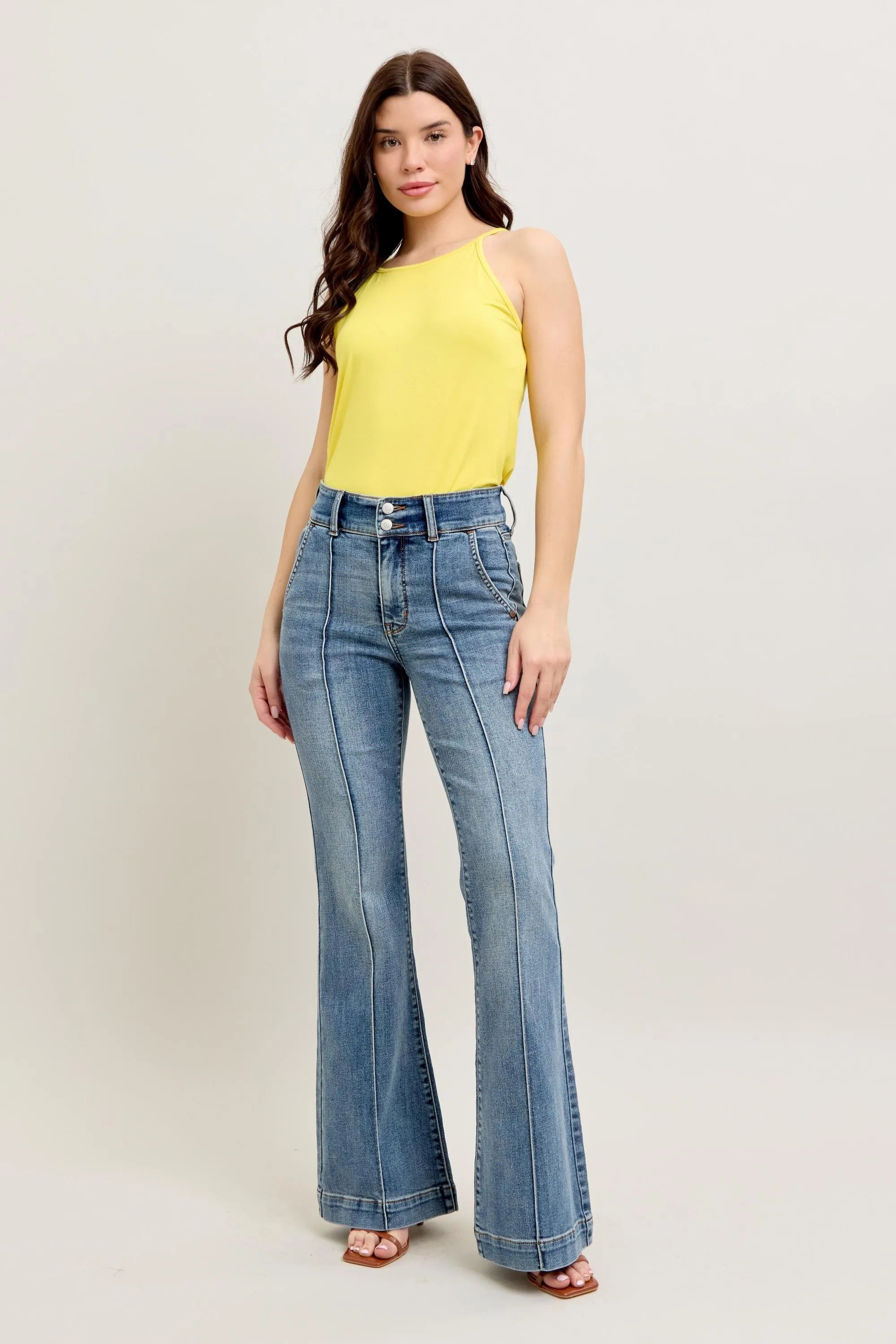 Judy Blue Full Size High-Waist Flare Denim Jeans with Front Seam Detail Plus Size - LoveNest Treasures