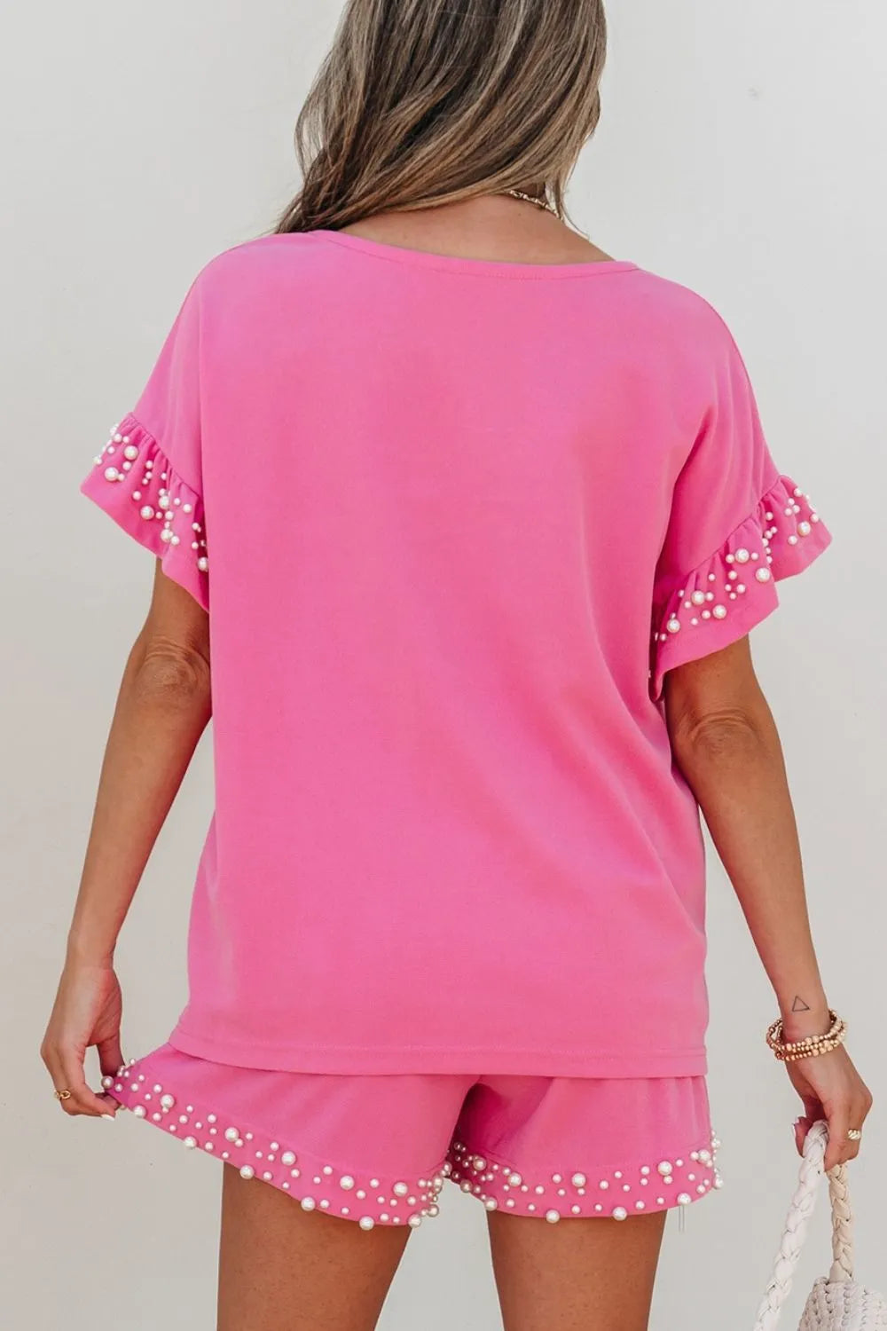 Pearl Embellished Top and Shorts Set - LoveNest Treasures