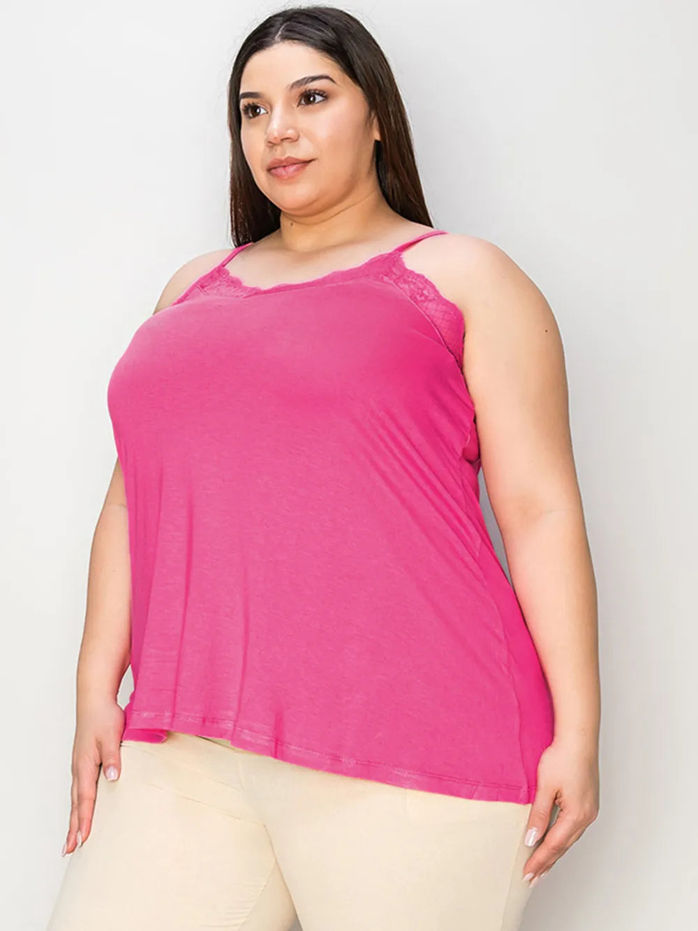 Basic Bae Full Size Lace Trim V-Neck Cami - LoveNest Treasures