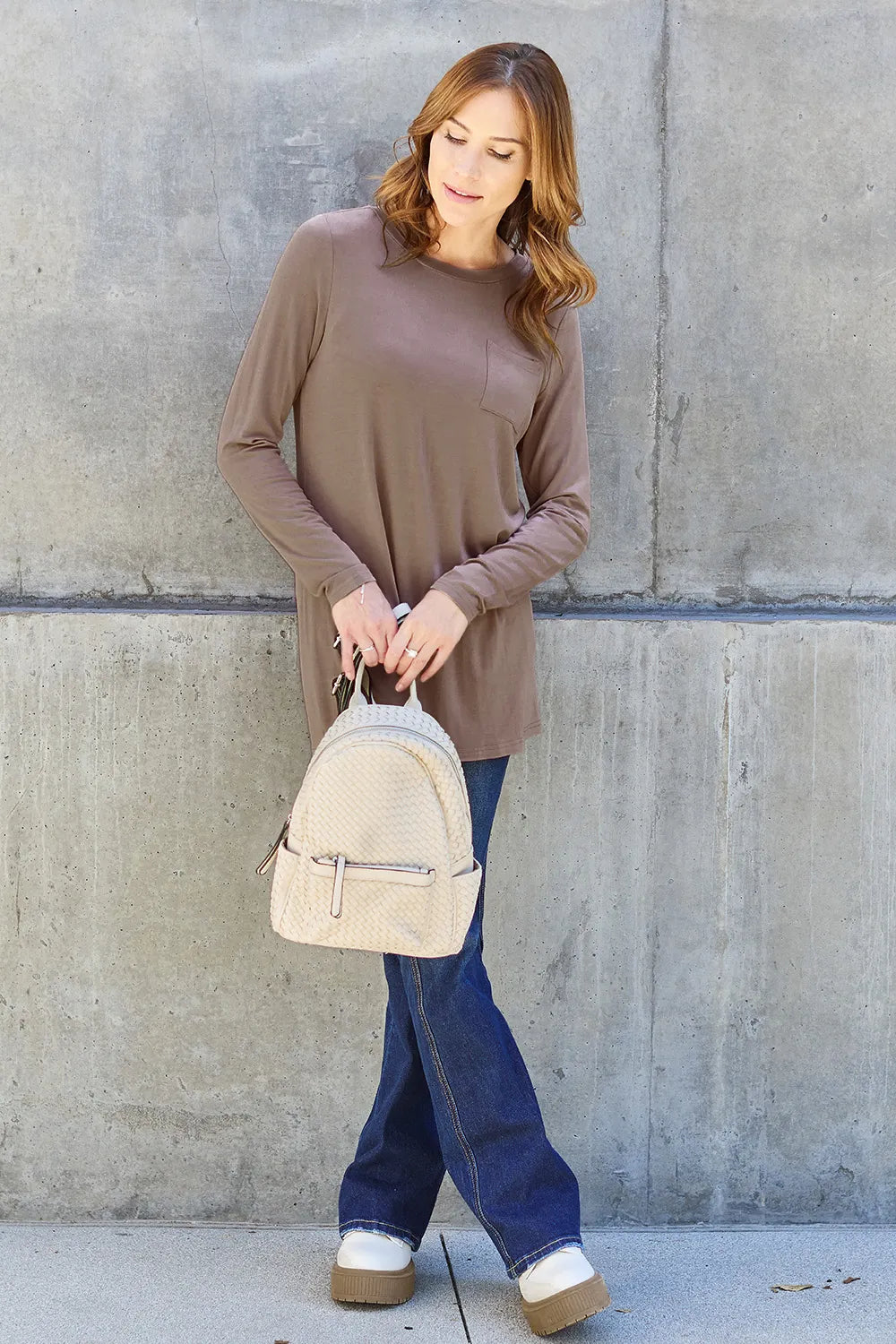 Basic Bae Full Size Round Neck Long Sleeve Top - LoveNest Treasures