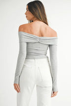 MABLE Off-Shoulder Long Sleeve T-Shirt - LoveNest Treasures