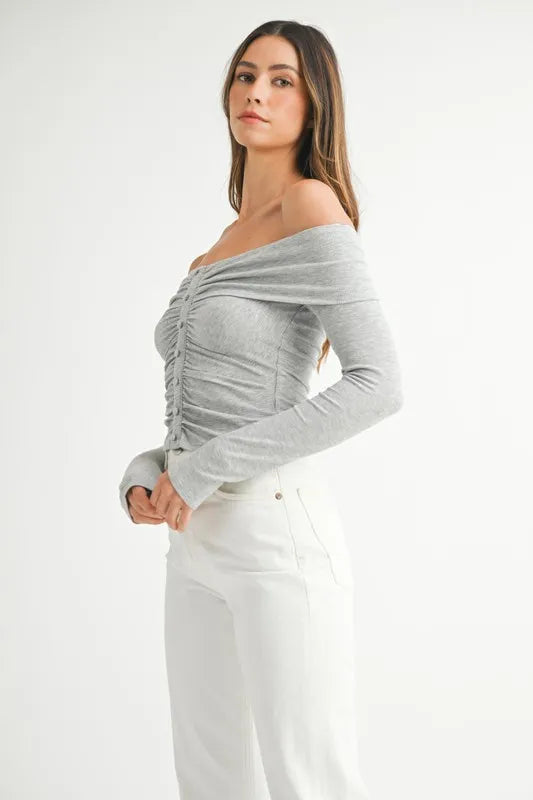 MABLE Off-Shoulder Long Sleeve T-Shirt - LoveNest Treasures