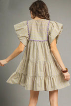 Umgee Floral Ruffled Cap Sleeve Tiered Mini Dress - LoveNest Treasures