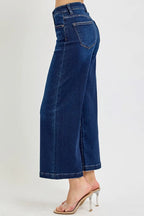 RISEN High Rise Crop Wide Jeans - LoveNest Treasures