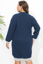 Plus Size Long Sleeve Sweater Dress - LoveNest Treasures