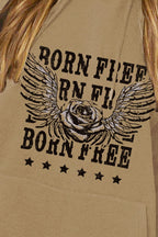 Simply Love Simply Love Full Size BORN FREE Graphic Hoodie - LoveNest Treasures