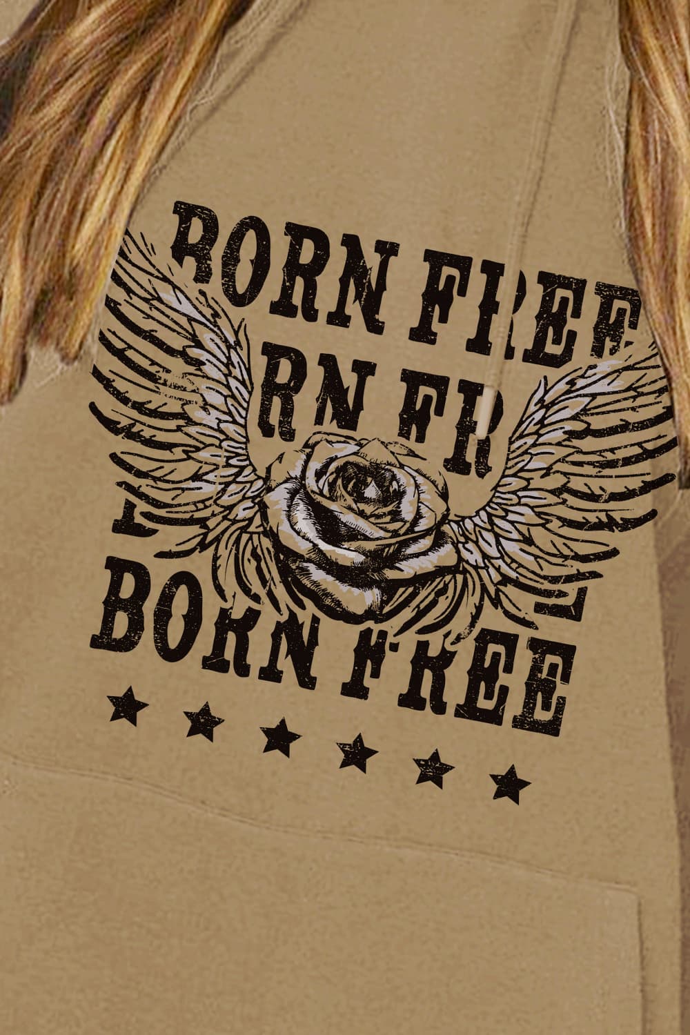 Simply Love Simply Love Full Size BORN FREE Graphic Hoodie - LoveNest Treasures