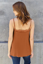 Basic Bae Full Size Lace Trim V-Neck Cami - LoveNest Treasures