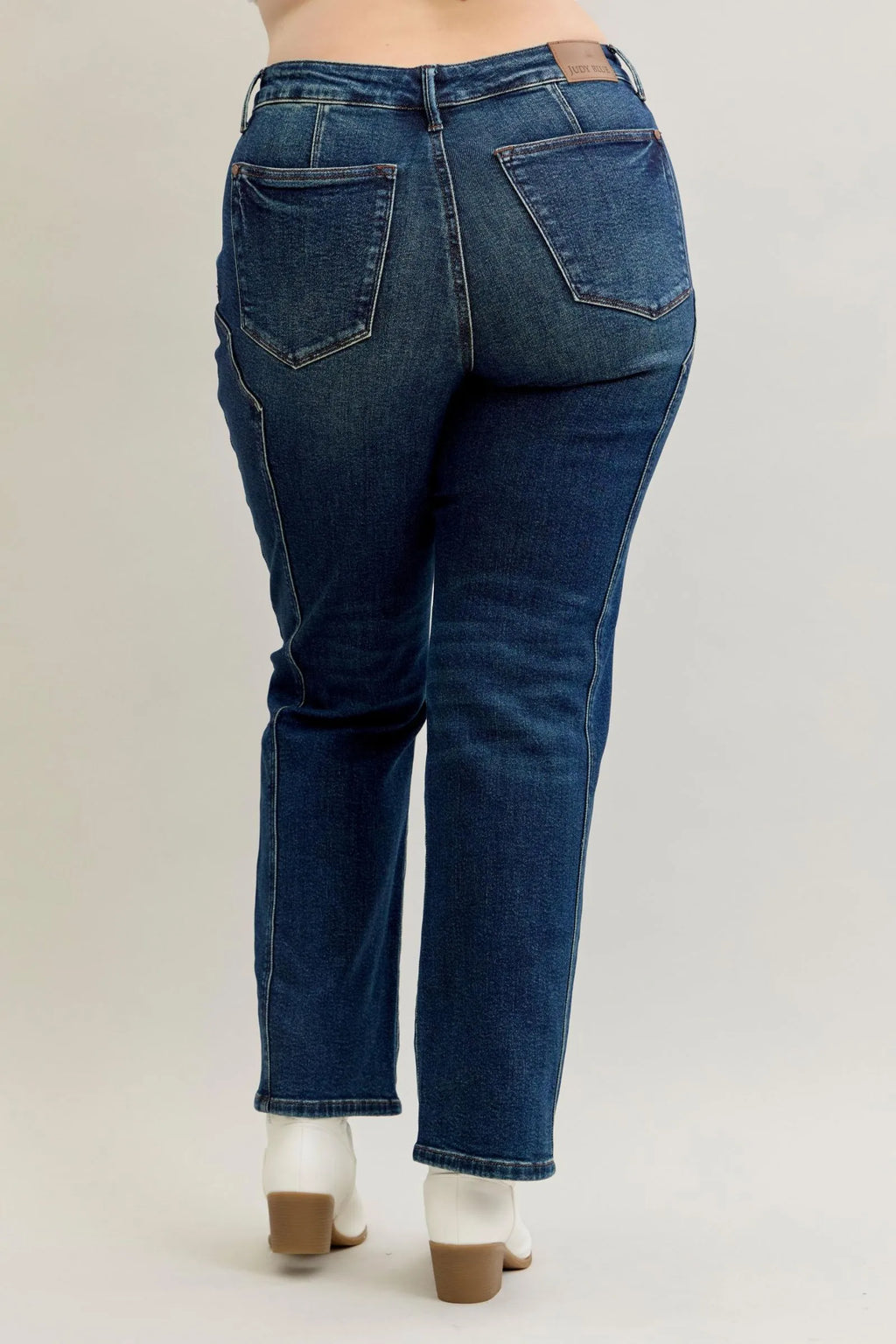Judy Blue Full Size Seam Detail Straight Leg Jeans Plus Size - LoveNest Treasures