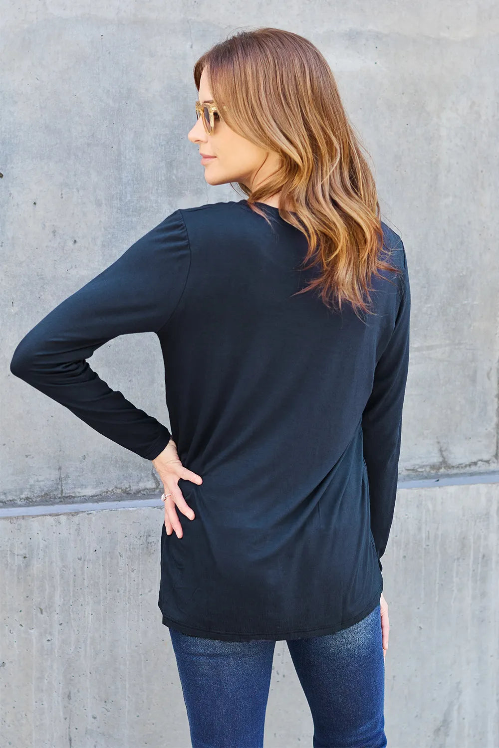 Basic Bae Full Size Round Neck Long Sleeve Top - LoveNest Treasures