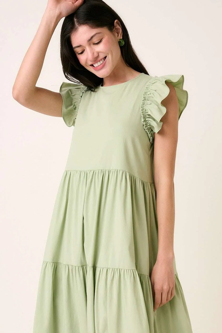 Mittoshop Ruffle Short Sleeve Tiered Maxi Dress - LoveNest Treasures