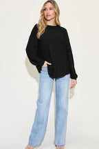 Basic Bae Full Size Ribbed Round Neck Long Sleeve T-Shirt - LoveNest Treasures