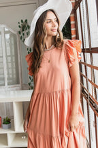 Mittoshop Ruffle Short Sleeve Tiered Maxi Dress - LoveNest Treasures