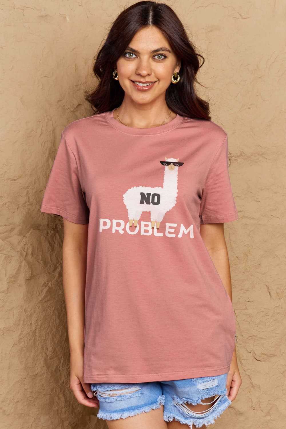 Simply Love Full Size NO PROBLEM Graphic Cotton Tee - LoveNest Treasures