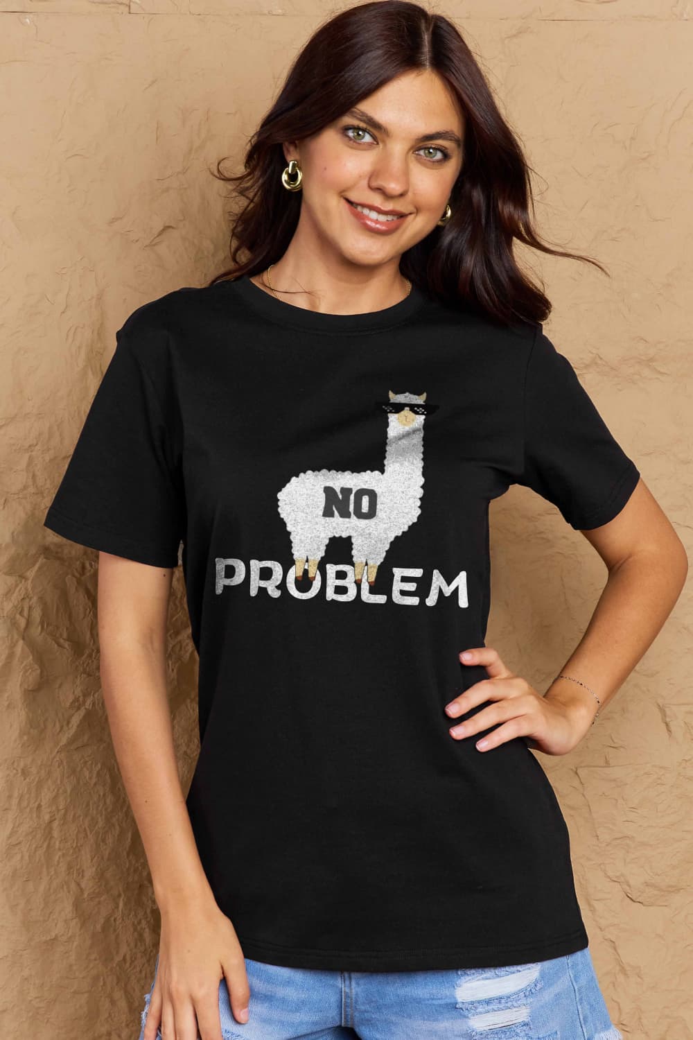 Simply Love Full Size NO PROBLEM Graphic Cotton Tee - LoveNest Treasures