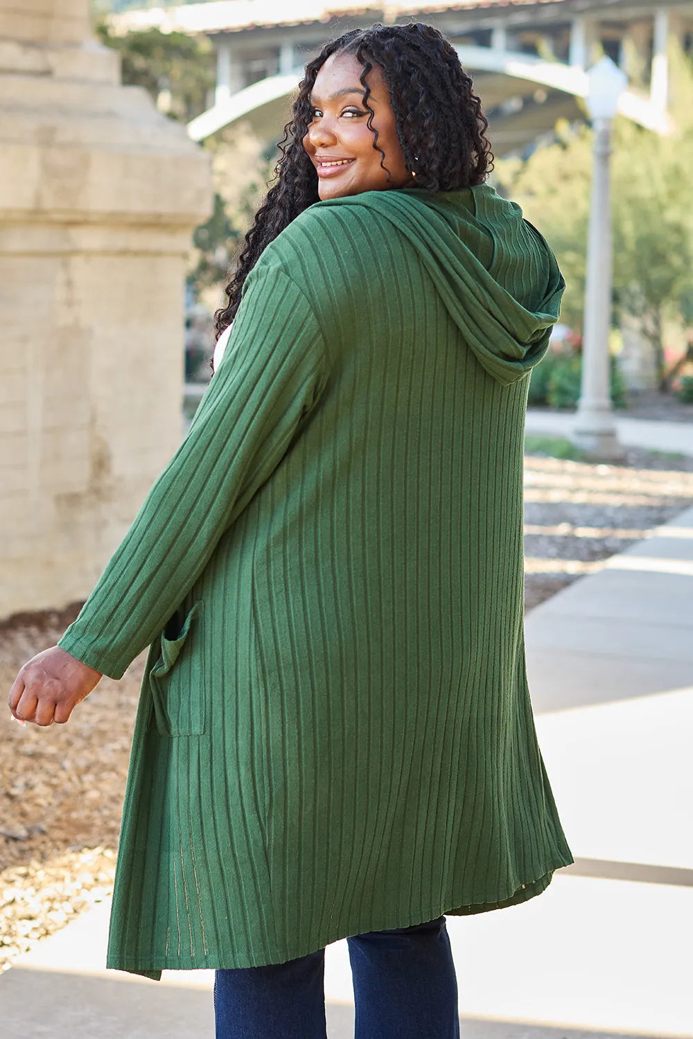 Basic Bae Full Size Hooded Sweater Cardigan - LoveNest Treasures