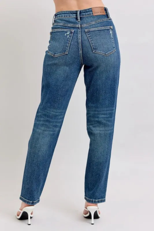 Judy Blue Full Size High Waisted Rigid Magic Non-destroy Straight Leg Jeans Plus Size - LoveNest Treasures