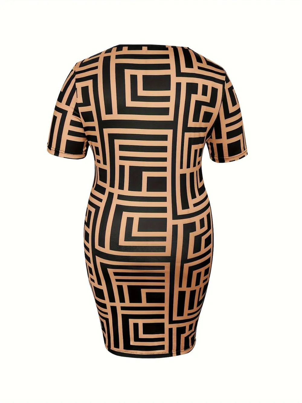 Plus Size Sweetheart Neck Short Sleeve Mini Dress - LoveNest Treasures