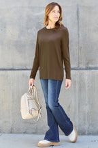 Basic Bae Full Size Round Neck Long Sleeve Top - LoveNest Treasures