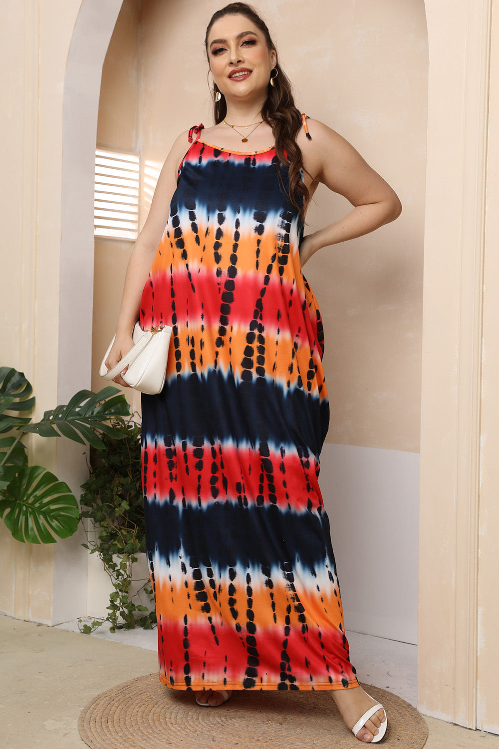 Plus Size Tie-Shoulder Maxi Dress - LoveNest Treasures