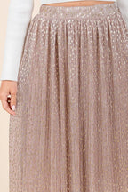 Mittoshop Metallic Glitter Speckle Print Elastic Midi Skirt - LoveNest Treasures