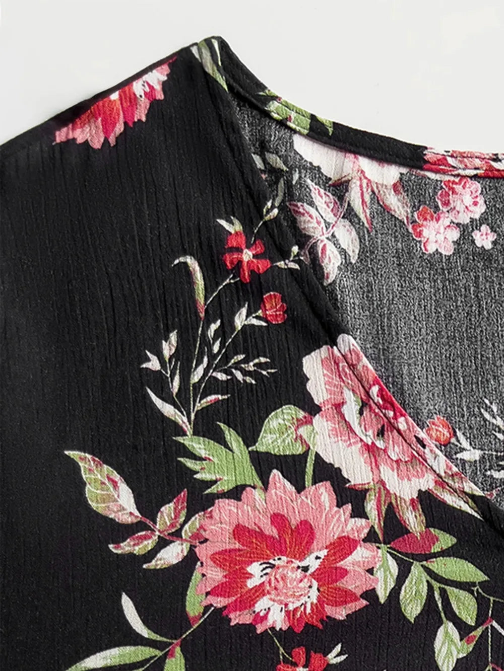 Plus Size Floral Flare Sleeve Dress - LoveNest Treasures