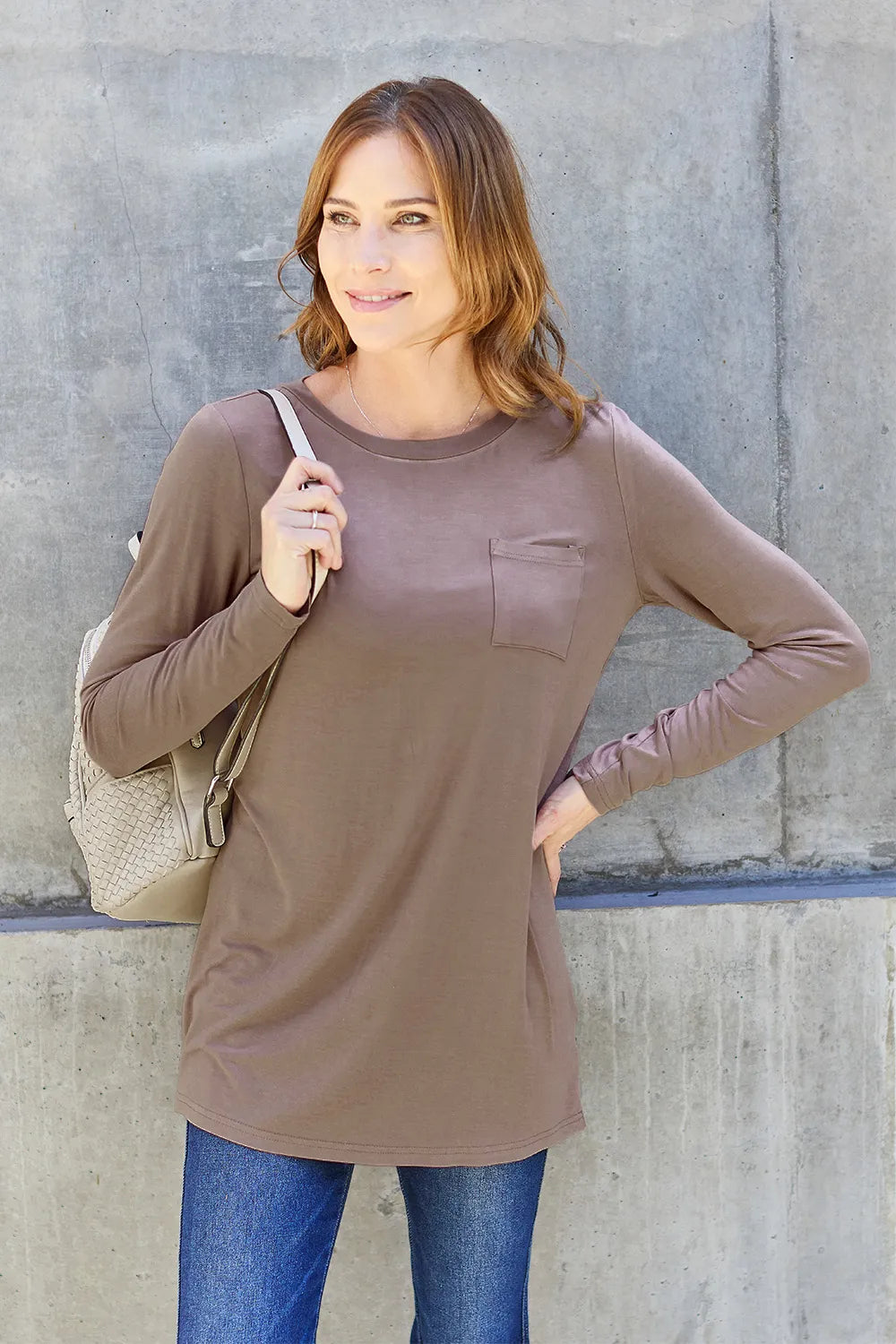 Basic Bae Full Size Round Neck Long Sleeve Top - LoveNest Treasures