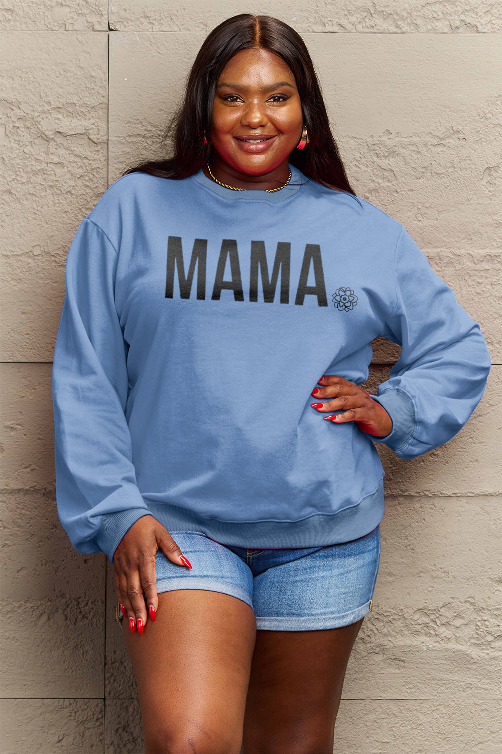 Simply Love Full Size MAMA Graphic Long Sleeve Sweatshirt - LoveNest Treasures