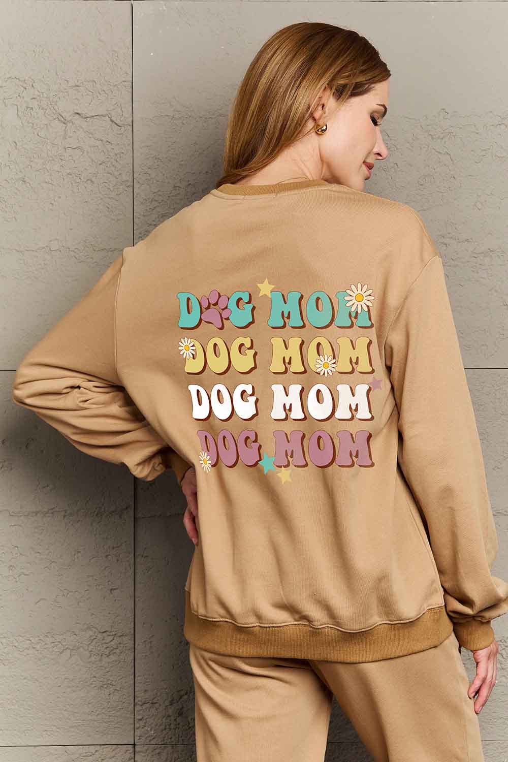 Simply Love Simply Love Full Size Round Neck Dropped Shoulder DOG MOM Graphic Sweatshirt - LoveNest Treasures