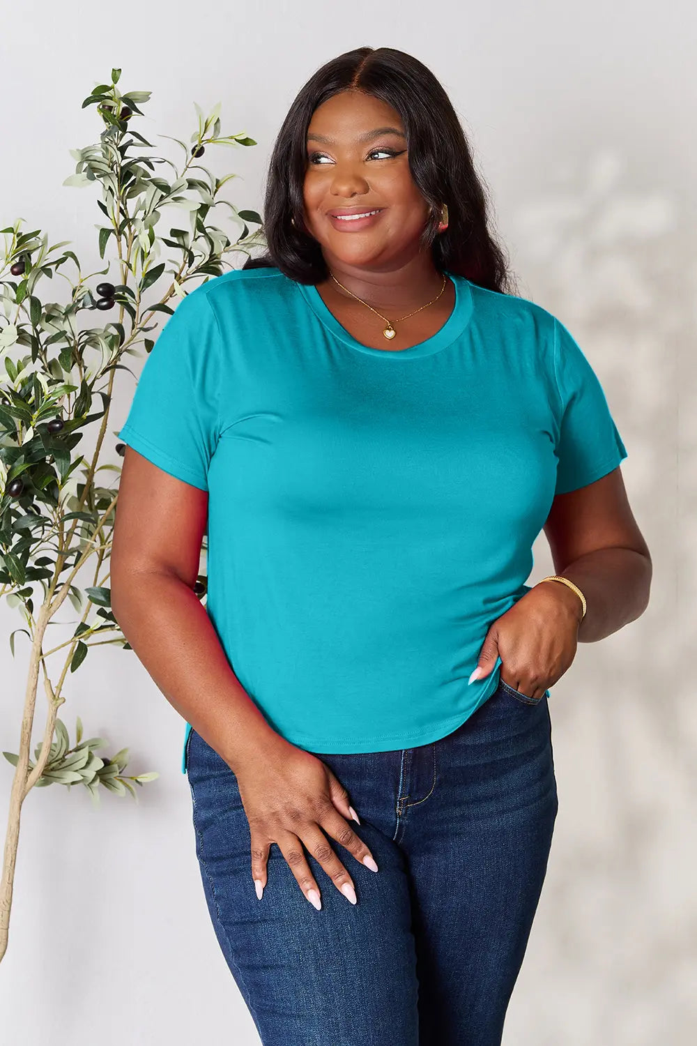 Basic Bae Full Size Round Neck Short Sleeve T-Shirt - LoveNest Treasures