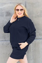 Double Take Full Size Texture Long Sleeve Top and Drawstring Shorts Set - LoveNest Treasures