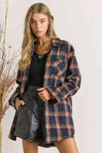 ADORA Full Size Button Down Flannel Shirt Plus Size - LoveNest Treasures