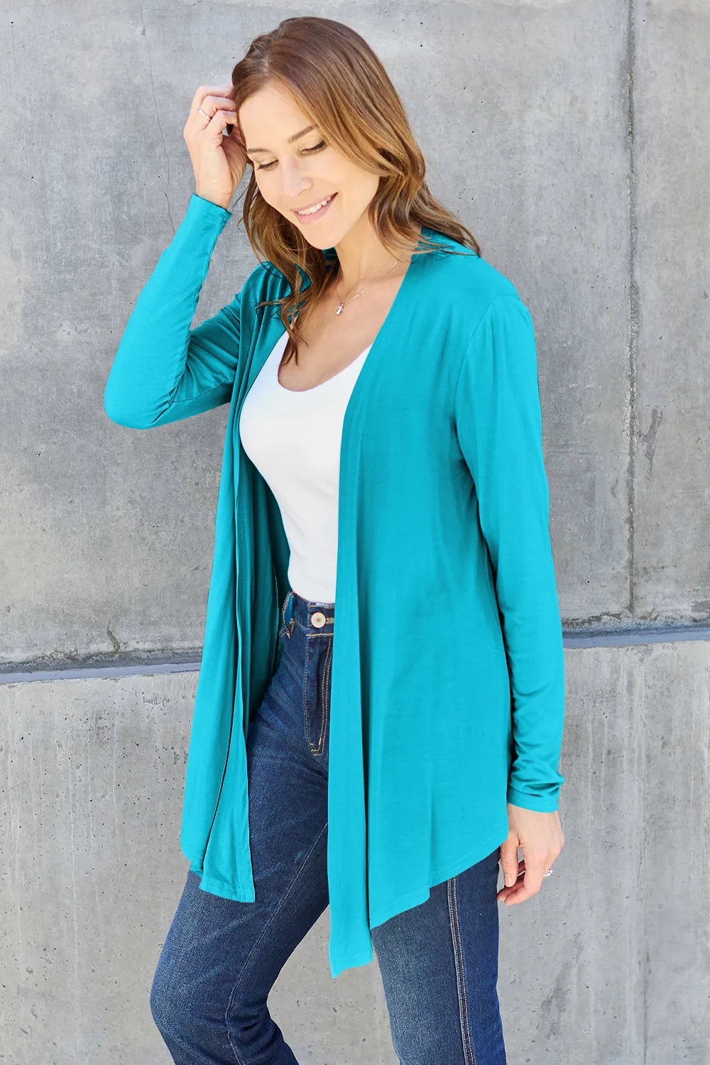 Basic Bae Full Size Open Front Long Sleeve Cardigan - LoveNest Treasures