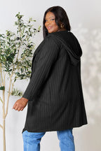 Basic Bae Full Size Hooded Sweater Cardigan - LoveNest Treasures